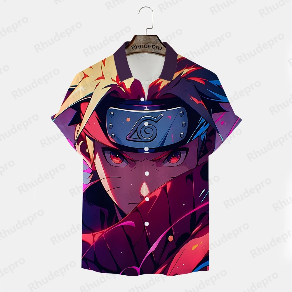 

Naruto Umaki Short Sleeve Uchiba Sasuke Harajuku Style Shirt Men Men's Clothing Streetwear High Quality 5XL New Summer