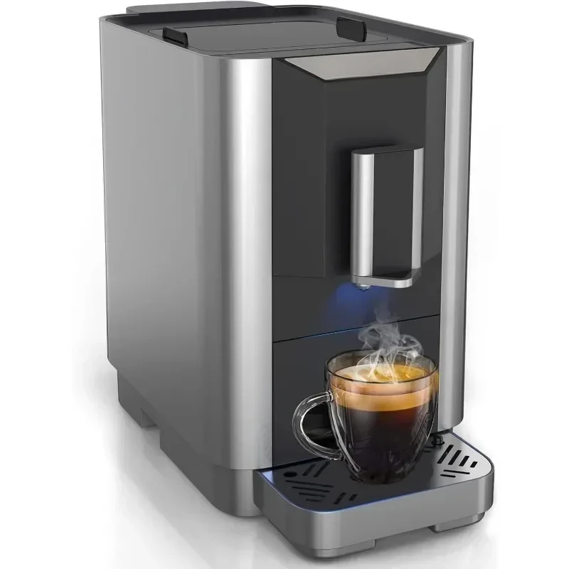 Super Automatic Espresso Coffee Machine, 19 Bar Barista Pump Coffee Maker with Adjustable Grinder, Touch Screen