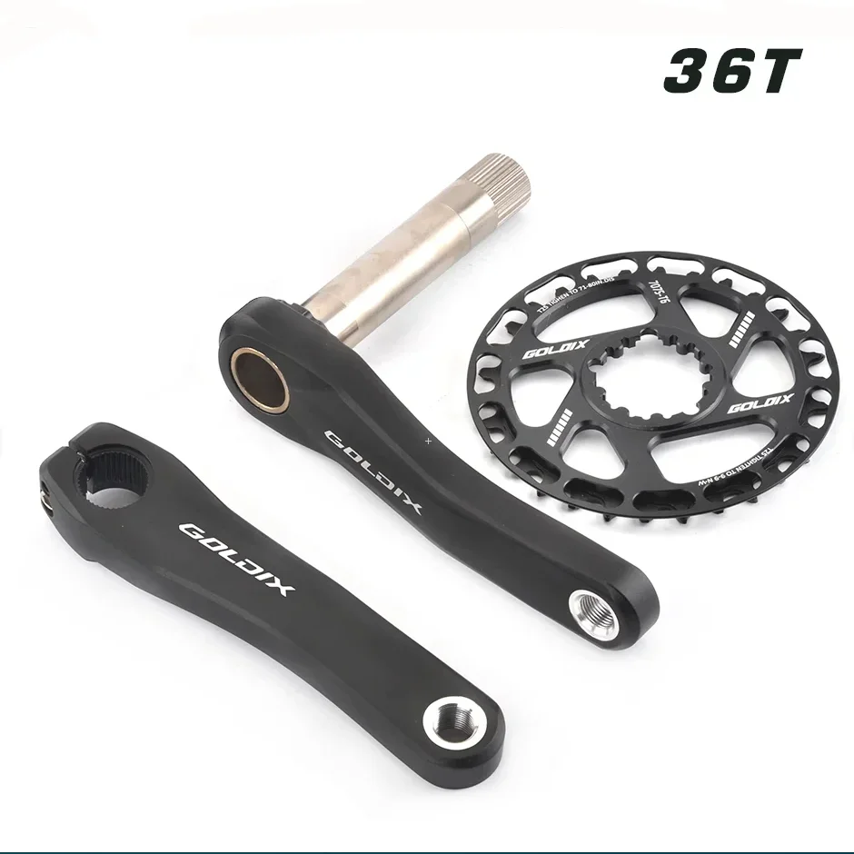 

GOLDIX Bicycle Crankset 28T-36T Chainring Crankset for Shimano SRAM110mm/127mm/140mm/150mm/155mm/160mm Crank MTB Kid Crankset