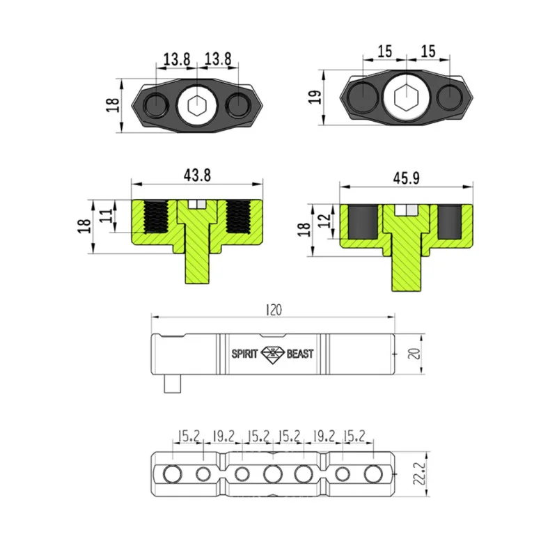 1 Set Motorcycle Mirror Hole Base With Expansion Bar M8 / M10 Universal