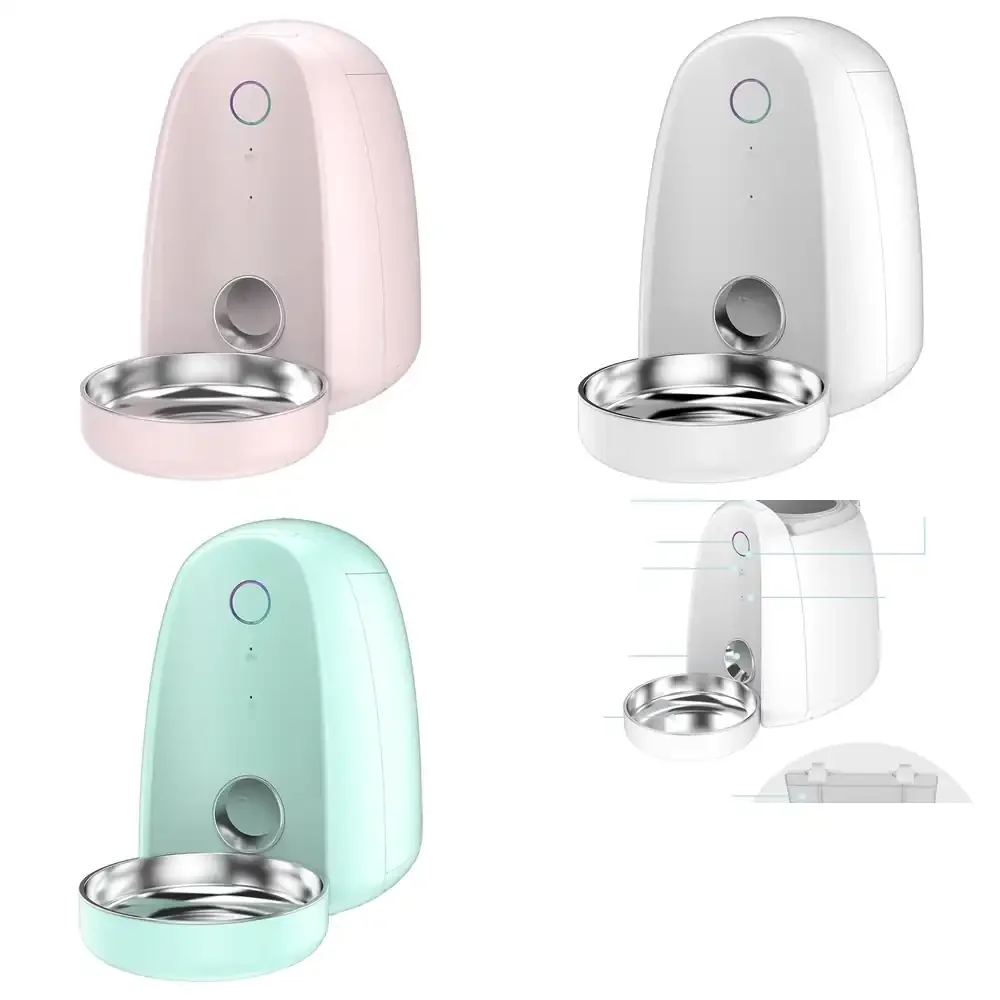 WiFi App-Controlled Smart Automatic Pet Feeder 2L Capacity Treat Dispenser Timed Feeding for Modern Eco-Friendly
