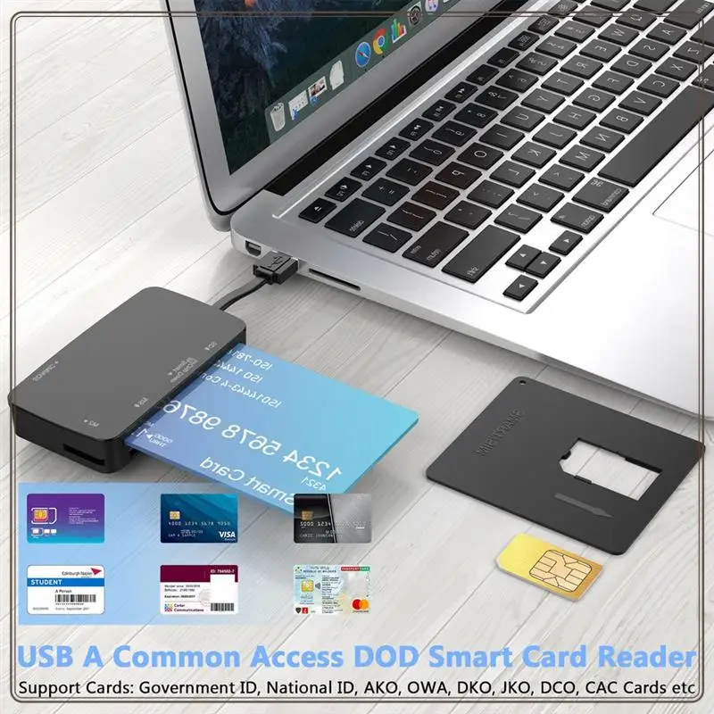 قارئ/محول بطاقات USB 2.0 موثوق به-6 في 1 مع نقل سريع بسرعة 480 ميجابت في الثانية للبطاقات الذكية TF وMS وM2 وSD/MMC، 6 في 1 USB 2.0 Ca