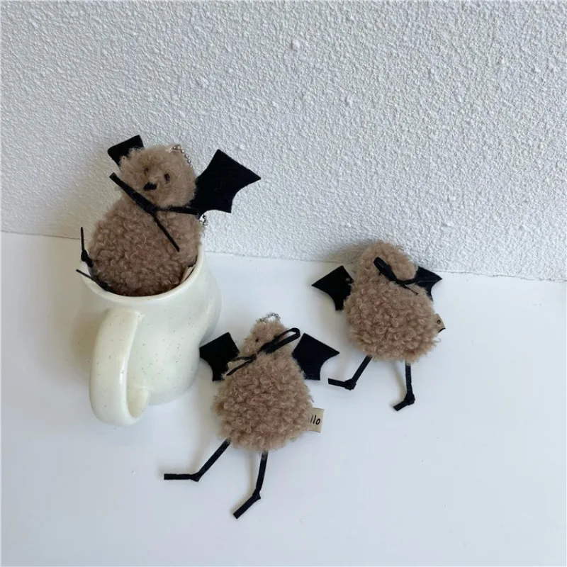 Niedliche Plüsch tier ausgestopfte Puppen Schlüssel anhänger Weihnachts vogel Serie Fledermaus Plüsch Schlüssel bund Paar Tasche Anhänger