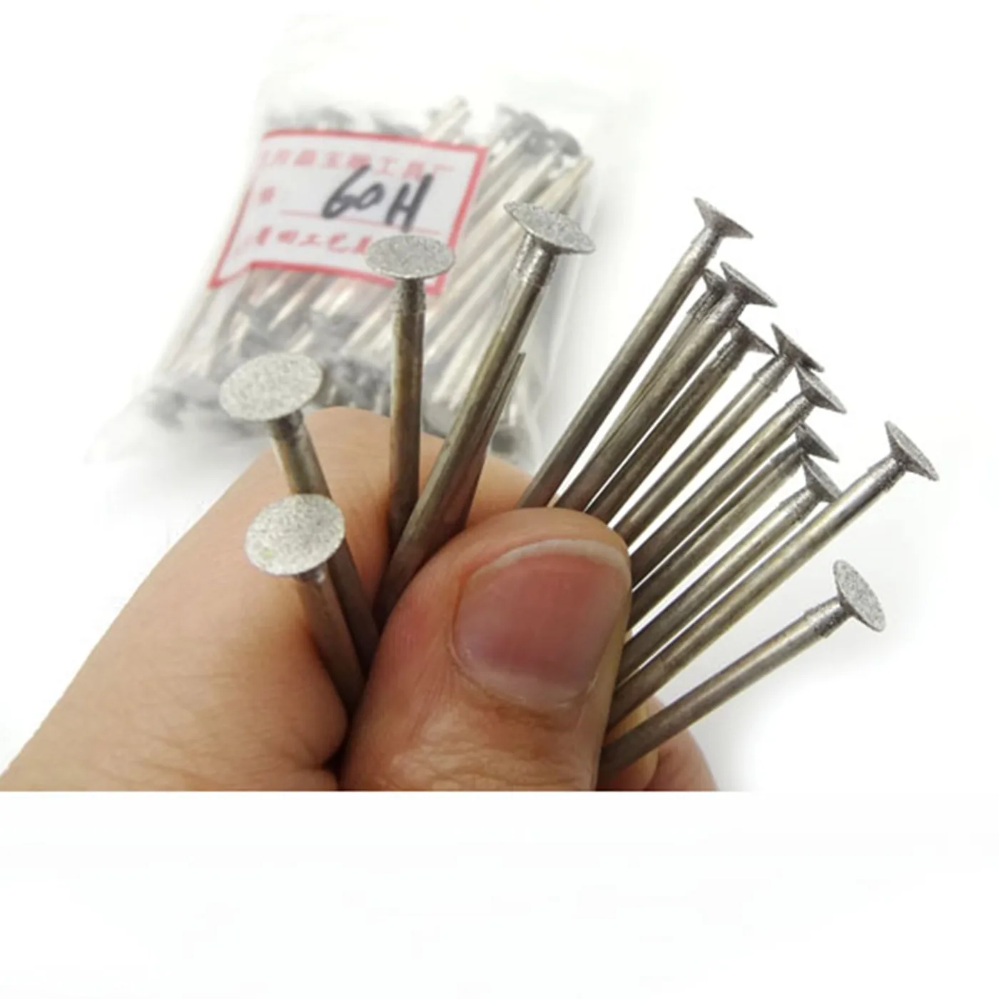 5 Buah 10 Buah 2.35/3MM Batang Dia 1MM-10MM T Jenis Tipis Potong Berlian Gerinda Diameter Kepala Putar Ukiran Poles Alat Pemotong