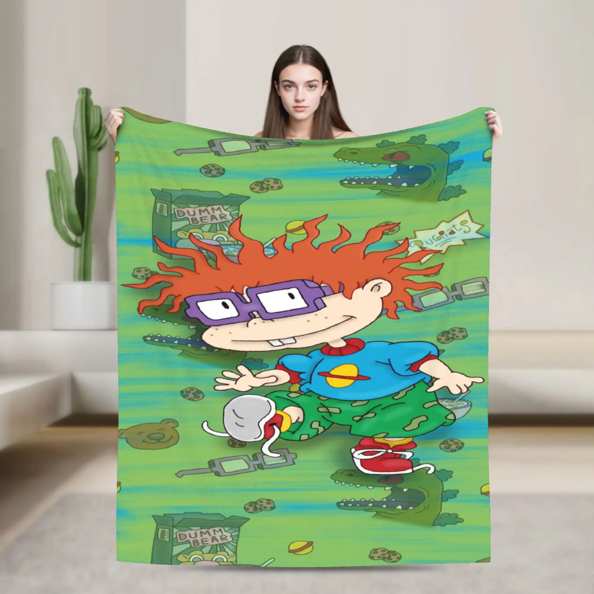 Super Soft Cartoon R-Rugrats Throw Blanket Premium Fleece Flannel Lightweight  Bed Blanket Super Cozy Bedspread All Season Use