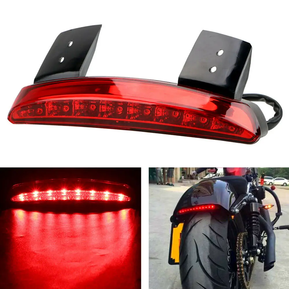 Luci moto parafango posteriore bordo rosso LED fanale posteriore freno moto per Harley Touring Sportster XL 883 1200 Cafe Racer