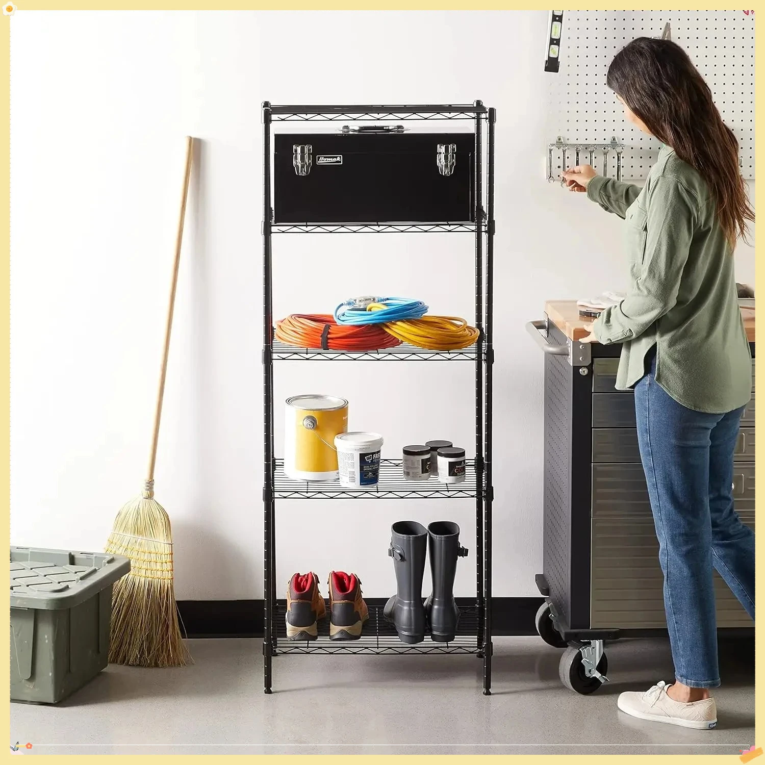 Etagere-de-rangement-en-acier-robuste-reglable-et-polyvalente-a-5-etageres-assemblage-facile-134-p-x-232-l-x-60-h-noir