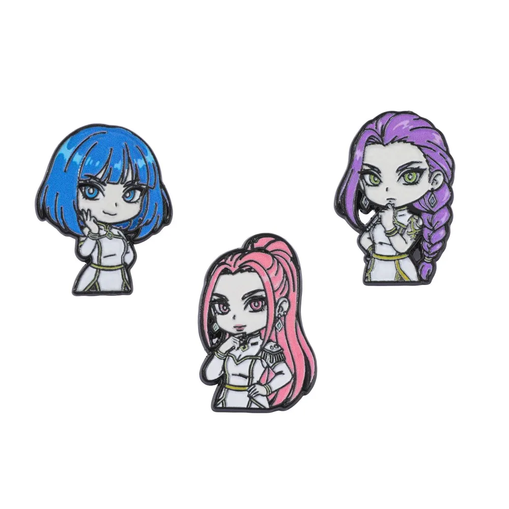 

Популярный фильм K-POP: Экзорцист Девушка Группа Металлическая брошь с героями мультфильмов Модный аксессуар