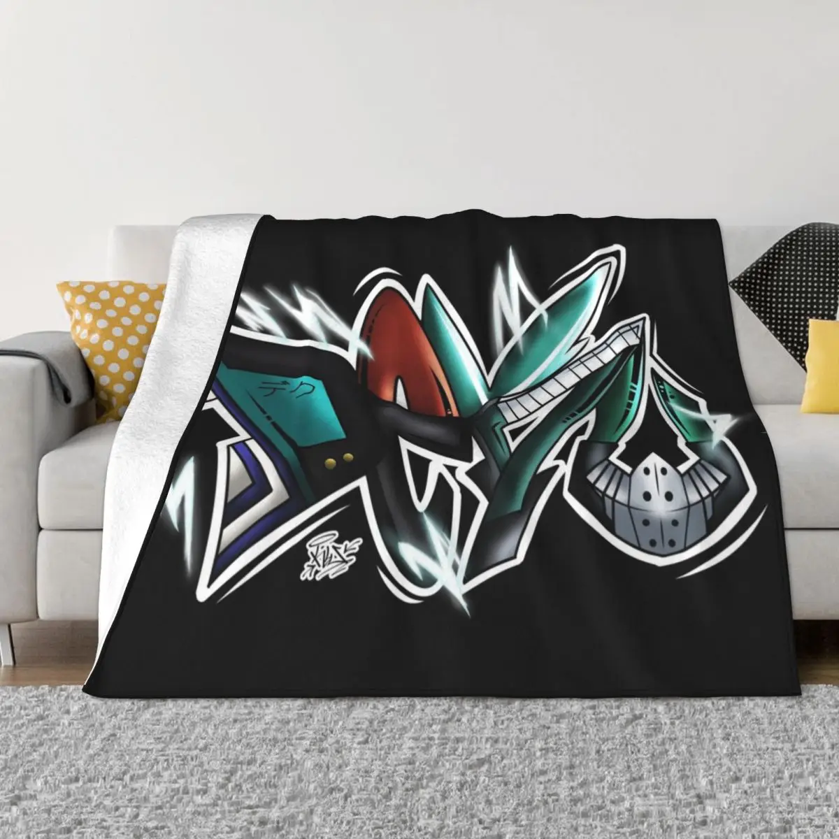 

Graffiti - Deku Throw Blanket Soft Plush Plaid decorative blanket Soft Blanket