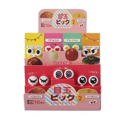 10Pcs/Set Mini Skewers Cute Cartoon Eyes Kawaii Lunch Bento Box Food Fruit Picks Fork Sticks Buffet Sandwich Toppers Decor fork
