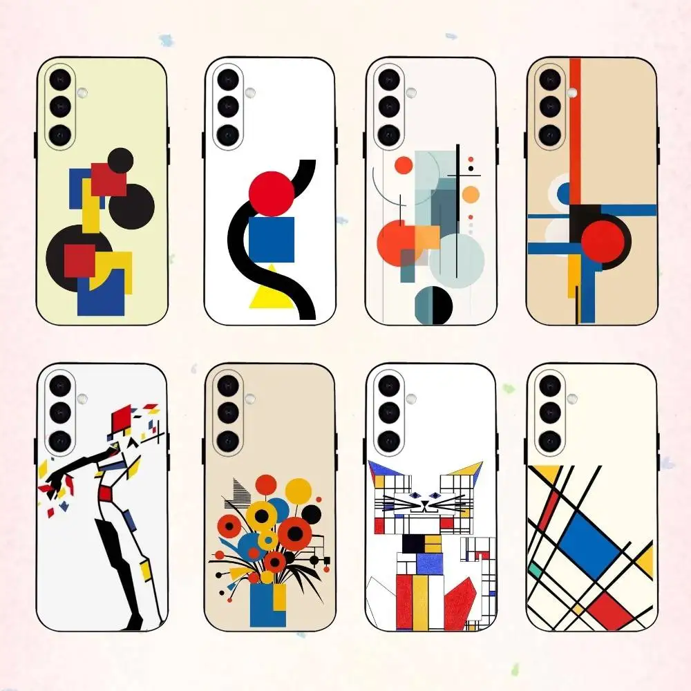 

G-Geometric B-Bauhaus art phone Case For Samsung Galaxy A73,A72,A71,A70,A53,A52,A51,Others Soft Black Shell