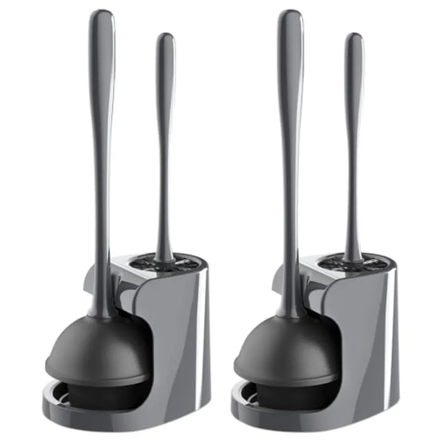 

Набор для чистки унитаза: вантуз и щетка для унитаза, серый, 2 комплекта