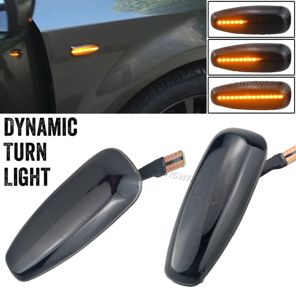 1Pair Dynamic Side Marker Turn Signal Indicator Repeater Light For Hyundai Azera & Grandeur (TG) Carens (UN) 2006-2011