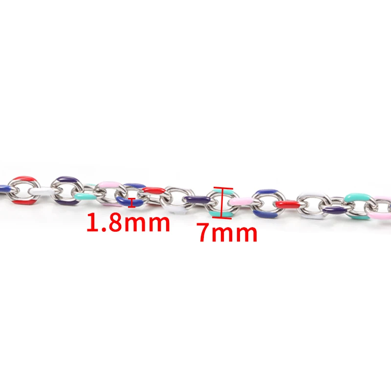 1Meters Stainless Steel Oval Chamfered Chain Charms Jewelry Making Supplies DIY Necklace Bracelet Fashion aesthetic Accessories