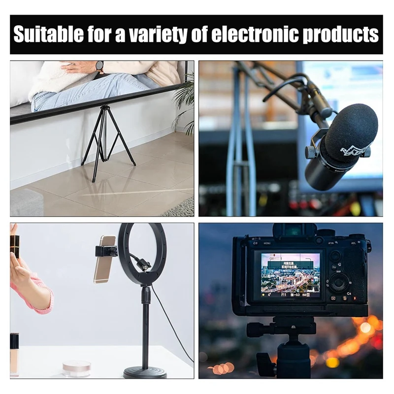 6Pcs Mic Stand Adapter, Camera Stand Adapter Mic Screw Adapter Mic Thread Adapter For Microphones Cameras Stands