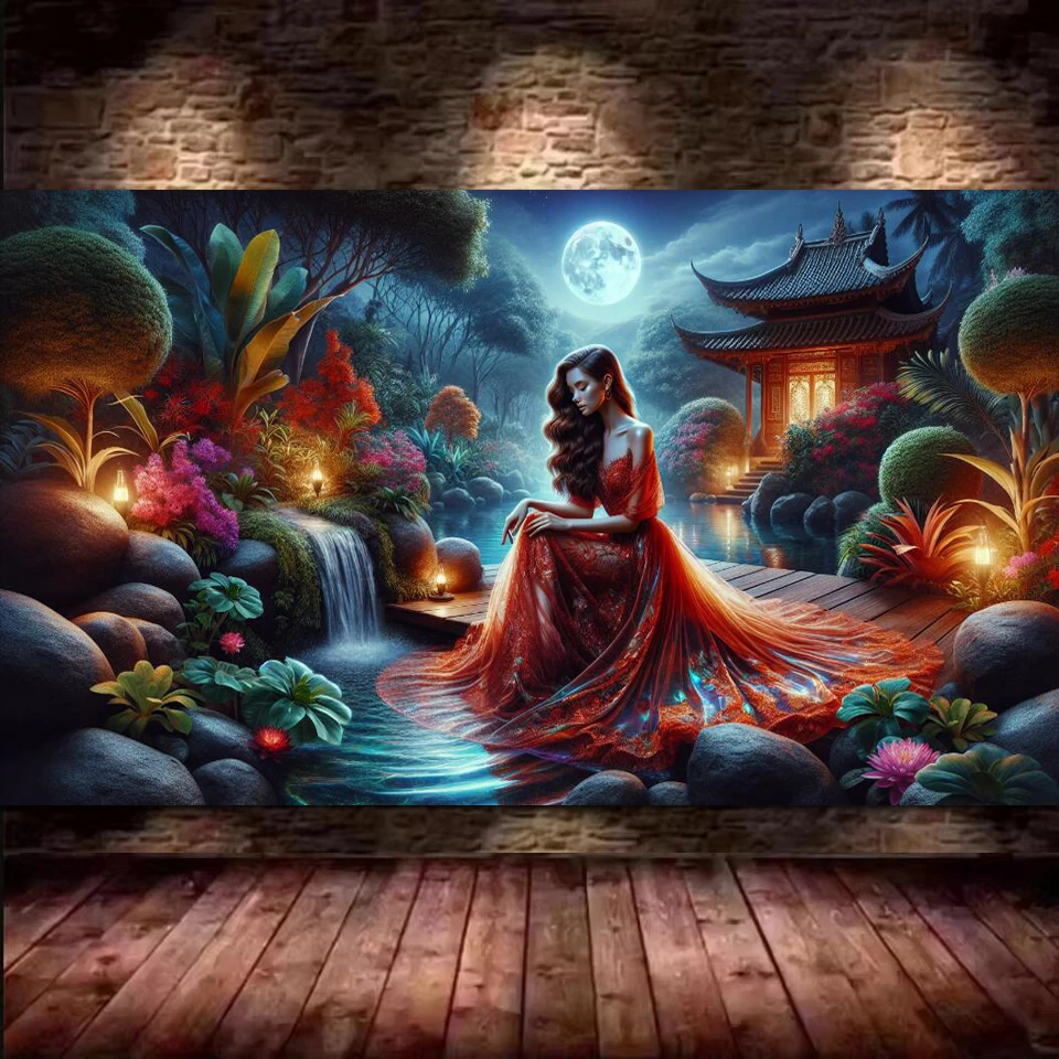 

Beautiful girl under the Beauty DIY Diamond Painting Cross Stitch Kits Home Decor, Big Size Diamond Embroidery New 2025 Crafts.