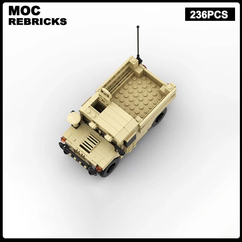 WW2 American Military Army M1123 Humvee Cargo Troop Carrier MOC Building Block Assembly Model Originality Brick Toy Holiday Gift