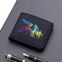 Monsters University Mini Thin Men Wallet Card Holder Men's Purse Coin Pouch Id Card Holder Short Canvas Card Holder Wallet