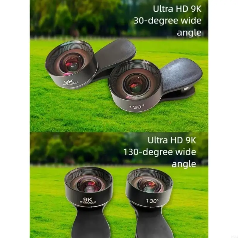 130 ° Kąt Wide Telefoniczny obiektyw Szybki odłączany klip anty zniekształceń dla większości telefonów komórkowych łatwa