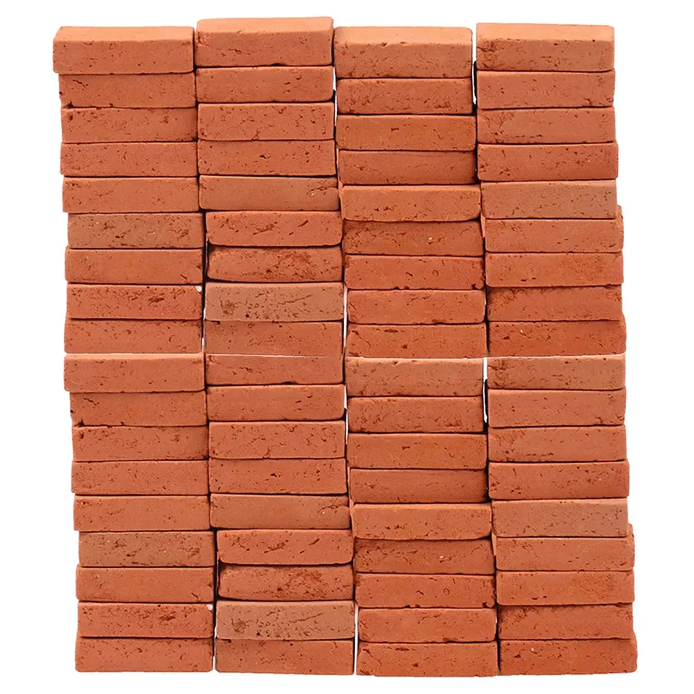 

250pcs Miniature Building Blocks 1:16 Scale Realistic Red Brick Texture Wall Bricks For Diorama Dollhouse Craft Kits Decorative