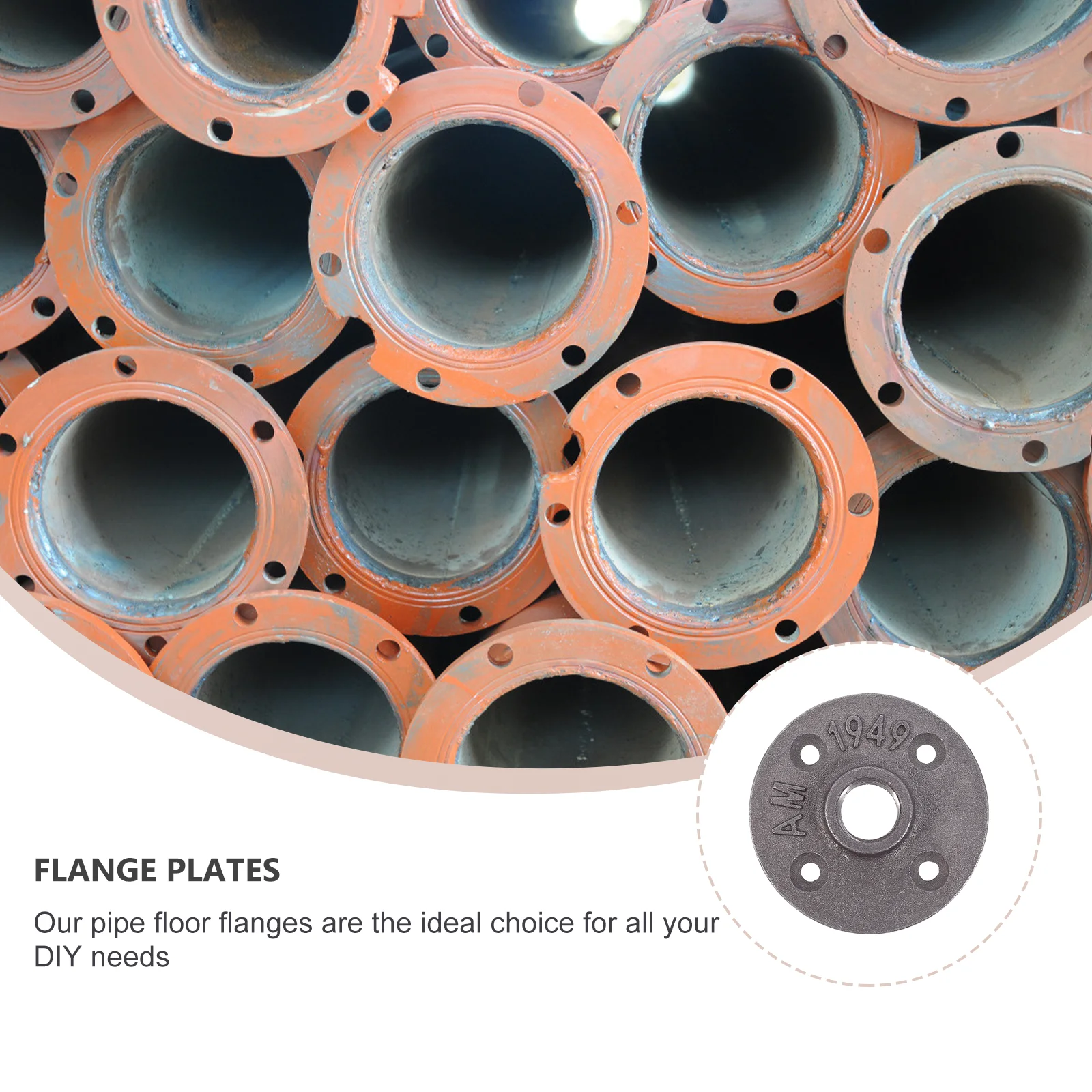 

4Pcs Water Pipe Bookshelf Base Industrial Style Flange Fixed Base for DIY Furniture Shelving Decoration Setup Flange Plates