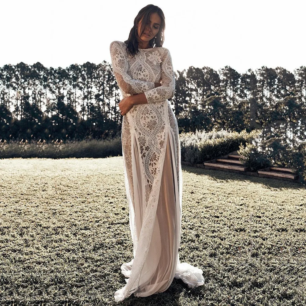 Women's Elegant Long Sleeve Round Neck Sequin Ruched High Waist Irregular Hem Dress for Wedding Guest Party Wedding Party