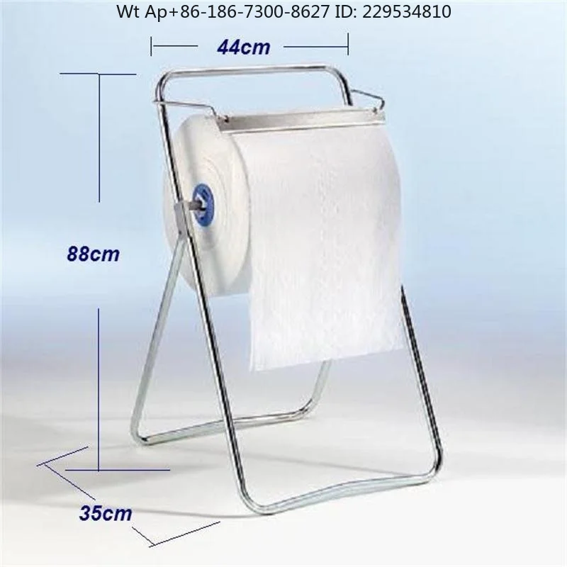 ORDER Floor-to-ceiling large roll wiping paper holder, removable, stainless steel