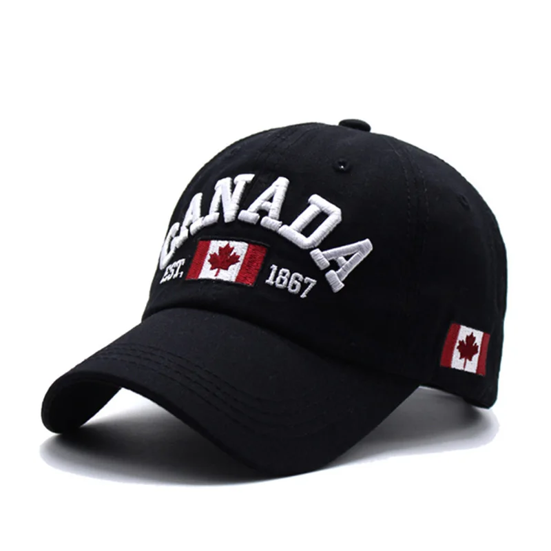 Canada Flag Fashion Cotton Baseball Cap Adjustable Snapback Hat Gorras Men's Baseball Caps