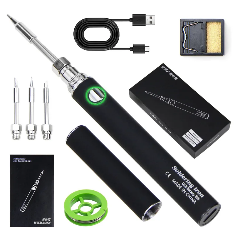 Suitable for 5V portable charging electric soldering iron repair ironing plastic sticker with cover, USB electric soldering iron