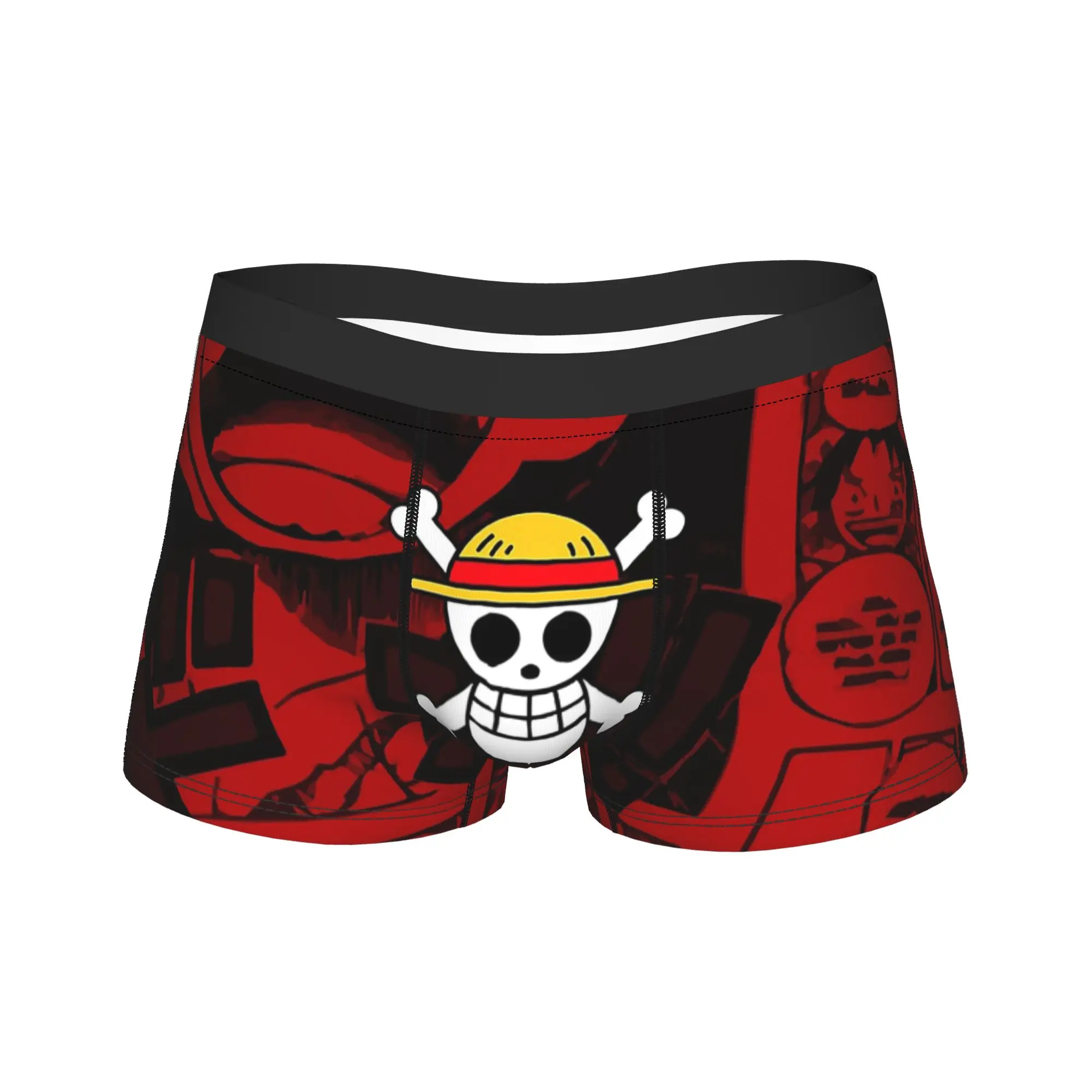 One Piece Pirate Flag Men's Underwear  Boxer Briefs Shorts Panties Funny Soft Underpants for Male Plus Size