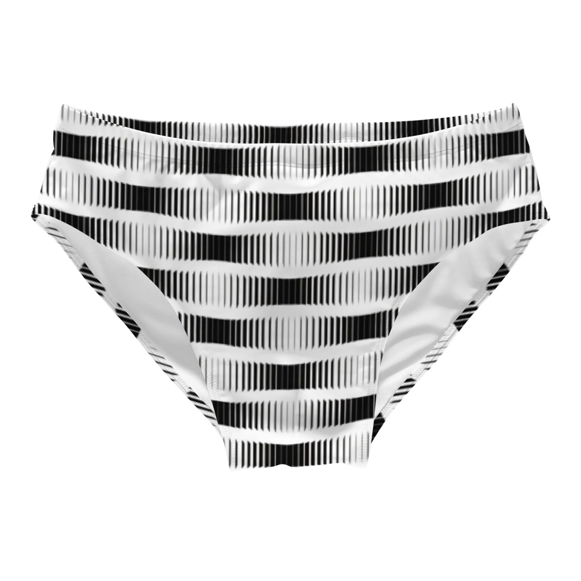 Monochrome Wave Stripe Geometry Art Men's Triangle Swim Trunks Water Repellent Slim Fit Beach Resort Streetwear Edgy Swim Shorts