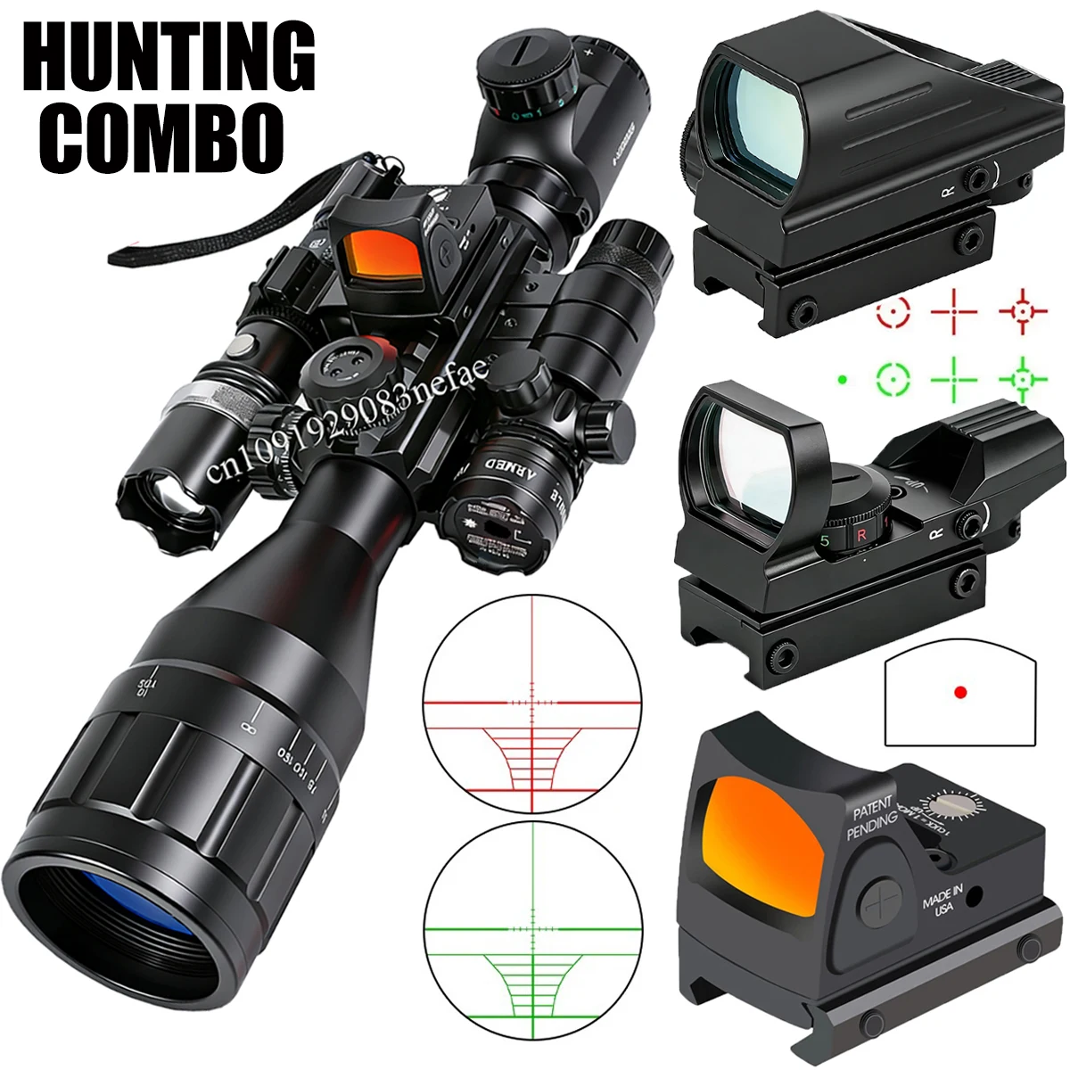 

Оптический прицел C4-16x50EG с 4-16-кратным зумом, красной и зеленой подсветкой прицельной сетки, тактический охотничий комплект RM/HD101 для 20-мм планки