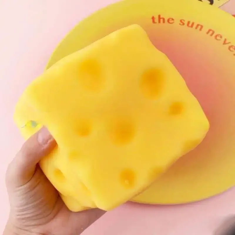New Simulate Cheese Slow Rebound Toy Shapeable Office Decompression Soft Touch Decompress Knead Cheese Pinching Ornament 1/3 Pcs