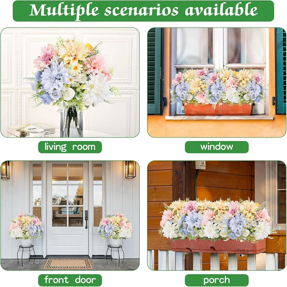 

Artificial Rose Flowers Wedding Home Bedroom Table Decorat Bridal Bouquet Garden Fake Silk Dahlia Hydrangeas Vase Board Outdoors