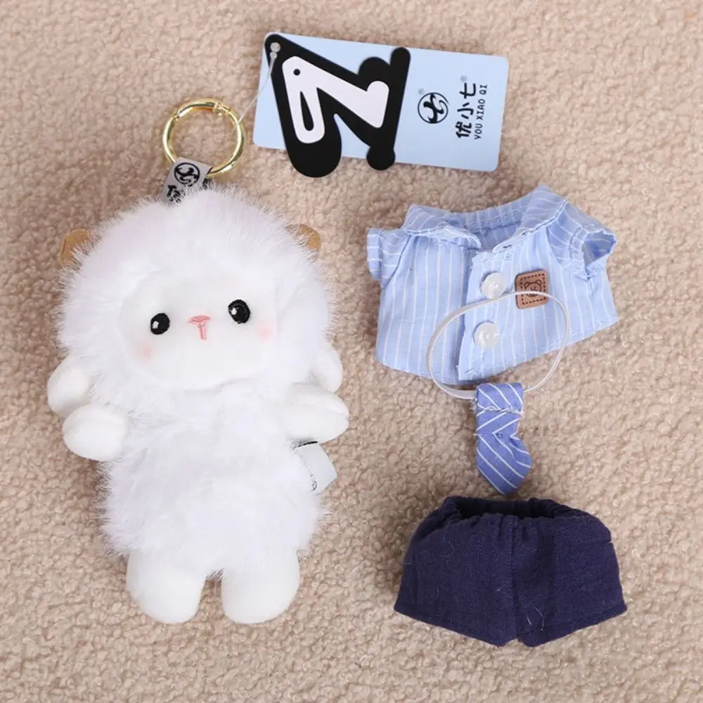 Unique Creative Sheep Stuffed Soft 13cm Fluffy Sheep Keychain Simulation Wear Skirt Lamb Hanging Pendant Holiday Decoration