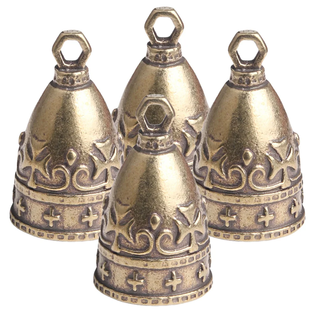 

4Pcs Copper Wind Bells Small Vintage Bell Charms for DIY Wedding Craft Bells Christmas Tree Hanging Ornament Festival Decor