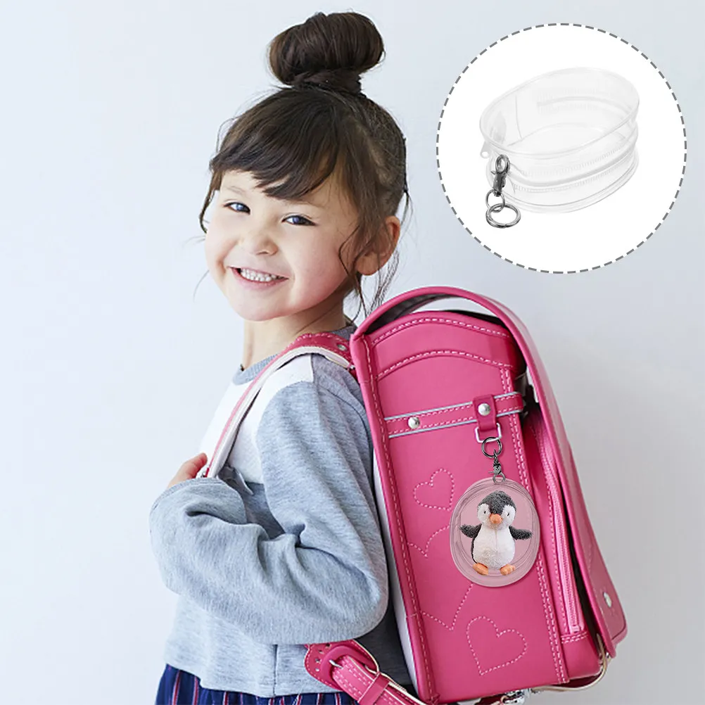 

Набор из 3 мини-прозрачных подвесных сумок-футляров из ПВХ, портативный держатель для ключей, прозрачный чехол для хранения, легкий демонстрационный кейс