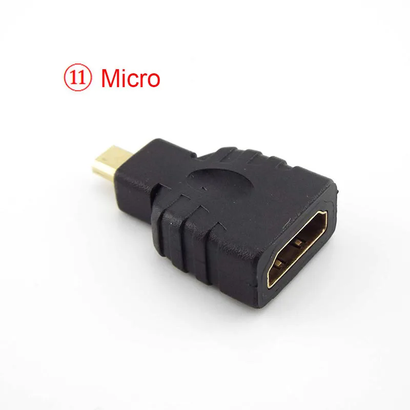 2 in 1 HDMI-compatible Connector Male to Female Converter Mini Micro Adapter Extender Cable1080P HDTV 90 180 270 360 Degree