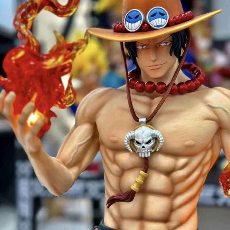 70cm New One Piece 1/3 Ace Gk Fantasy Third Anniversary Super Huge Collect Figures Trendy Statue Anime Decoration Birthday Gifts