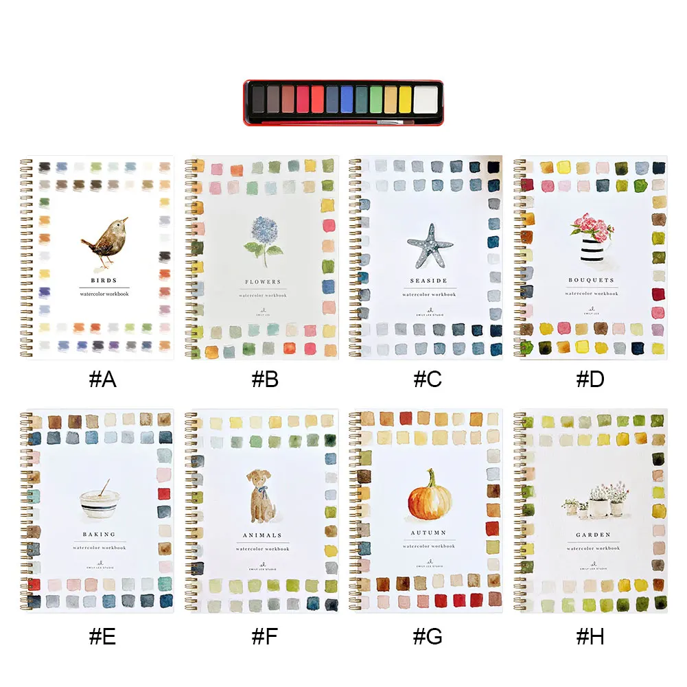 Zestaw do malowania akwarelą z pędzlem, książka do malowania akwarelą, zestaw do kolorowania akwarelą dla dzieci w wieku 3-5 4-8 lat, sztuka i rzemiosło