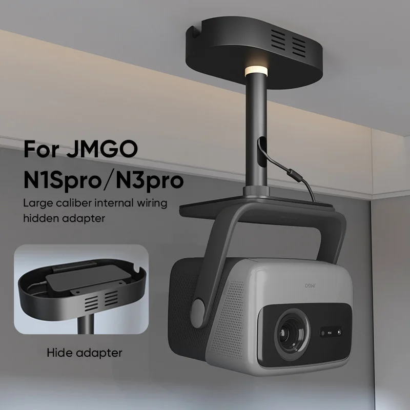 

DAHUI Projector Ceiling Mount for JMGO N1S Pro/N3 Pro/N1S Ultra Hide Adapter 3.5mm Thick Aluminum Alloy 360° Rotation Adjustable