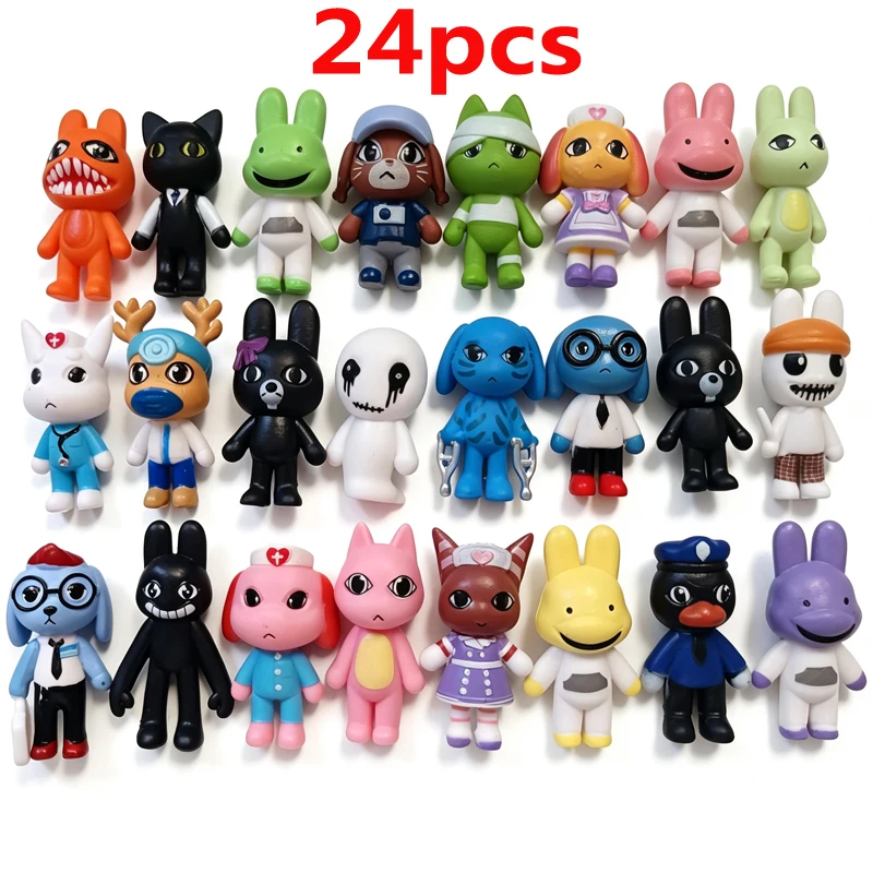 24-30pcs Set Cool Animal Hospital Action Figure Horror Game Model Toys Set Action Figure Animal Hospital Model Mini PVC Toys