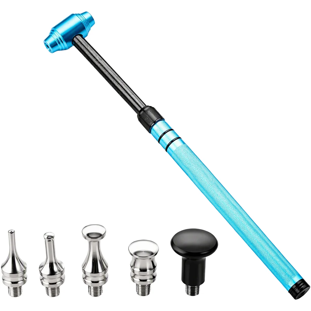 Paintless Dent Repair Tool with Telescopic Shaft up to 37.5cm and 5 Replaceable Tips for Auto Body Panel Restoration