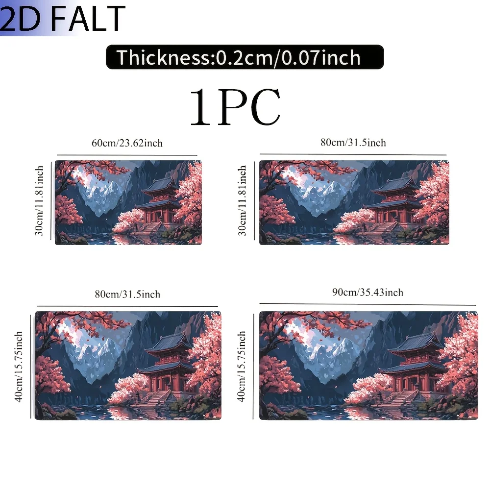 Cherry Blossom Surround Ancient Style Pavilion Landscape Painting Style, Suitable for PC, Office Desk And Home Use