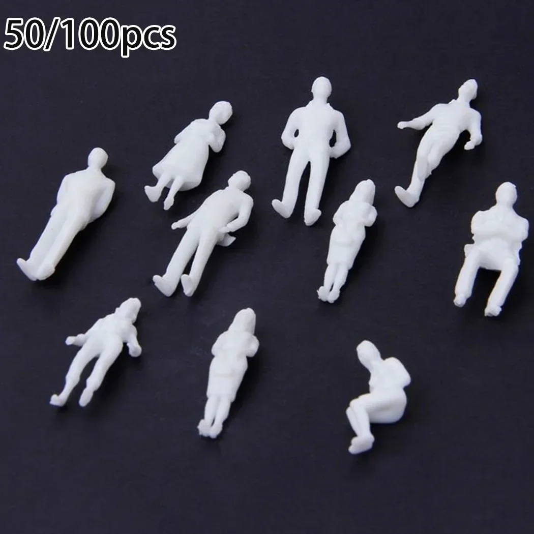 50/100Pcs 1:75 Scale Scale Miniature White Architectural Sand Table Railway Model Human Scale HO Model Plastic Peoples Diorama