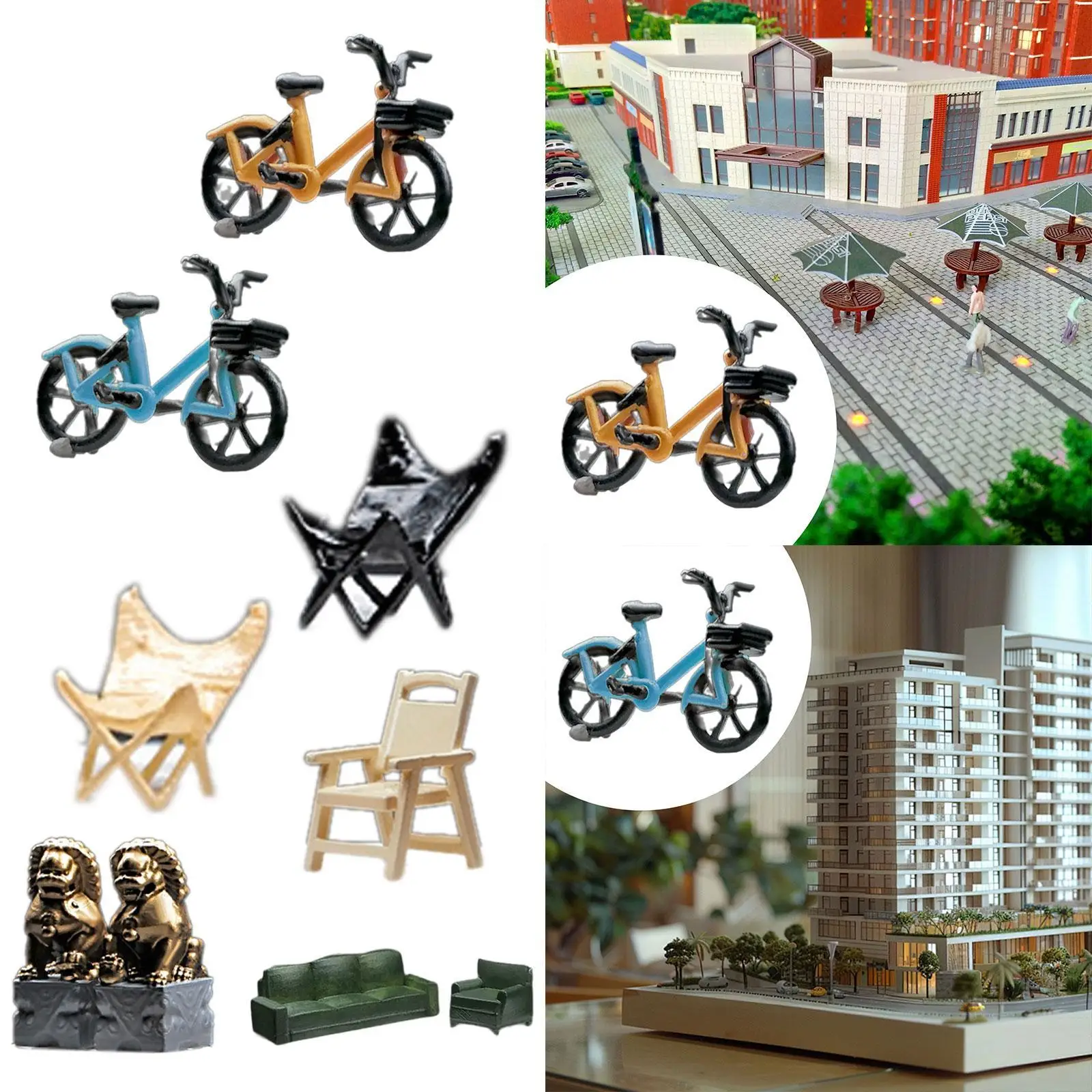 

1/64 Scale Miniature Scenes Layout Props Sand Table Resin Figure Model