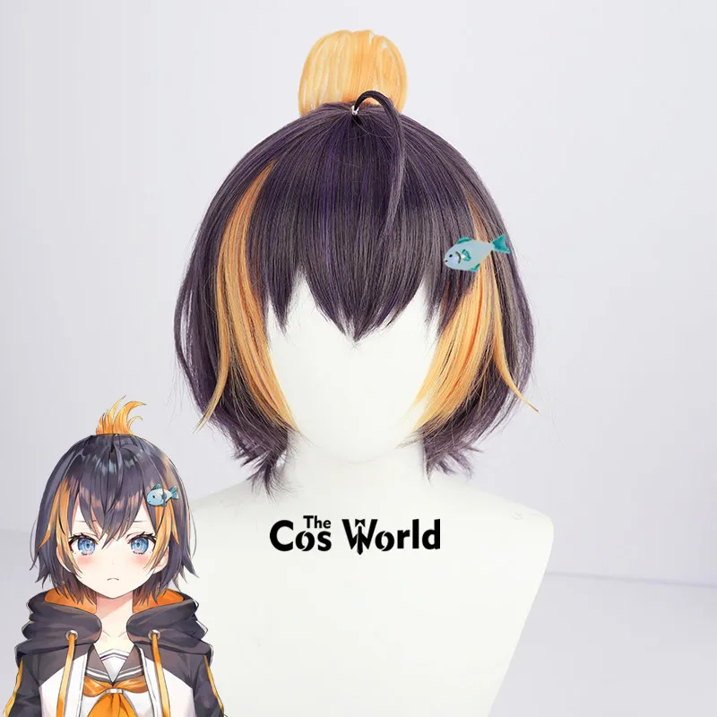 

Virtual YouTuber VTuber OBSYDIA Petra Gurin 30cm Short Anime Cosplay Wigs Fiber Heat Resistant Synthetic Hair + Wig Cap