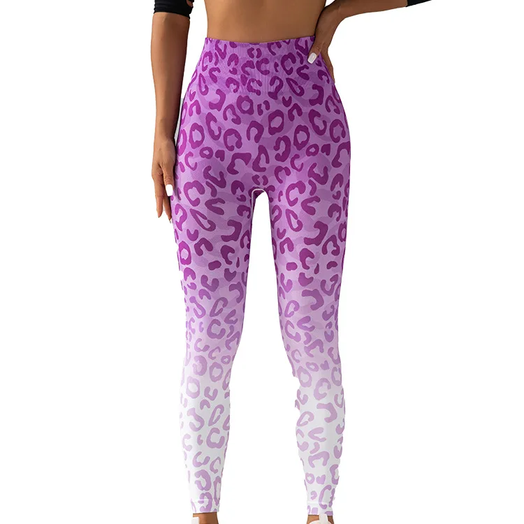 Fitness Women Sport Seamless Leggings High Waist Elastic leopard print Yoga Leggings Gym Jogging Push Up Slim Pants Female