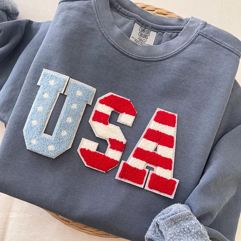 USA Sweatshirt, Usa Crewneck, 4th of July Sweatshirt, 4th of July Sweater, American Flag Sweatshirt,US Flag Sweatshirt