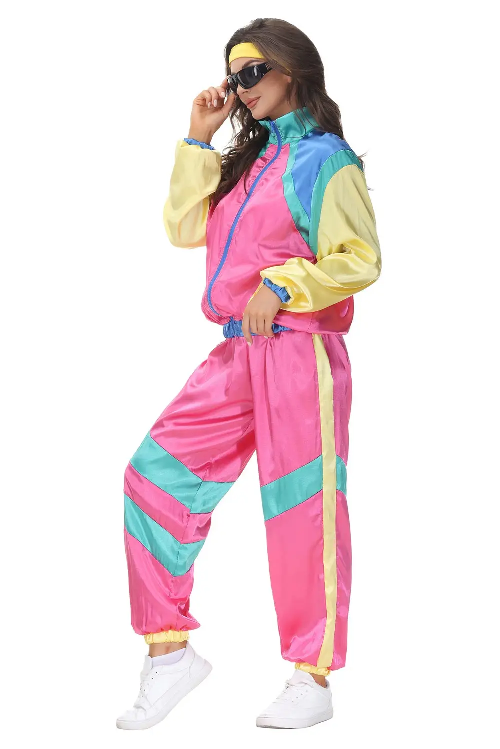 Disfraz de Cosplay de discoteca para hombres y mujeres, ropa deportiva Retro de los años 80 y 90, traje de entrenamiento, disfraz de Carnaval de Halloween